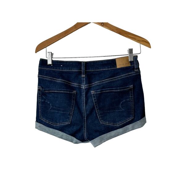 American Eagle Next Level Stretch Hi-RIse Shortie Cuffed Denim Shorts Size 4 - Picture 5 of 6